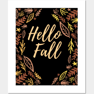 Happy Fall Dry Leaves Autumn Design Posters and Art